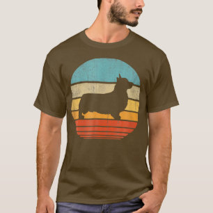 Corgi Retro  60s 70s Sunset Hondenliefhebbers Mann T-shirt