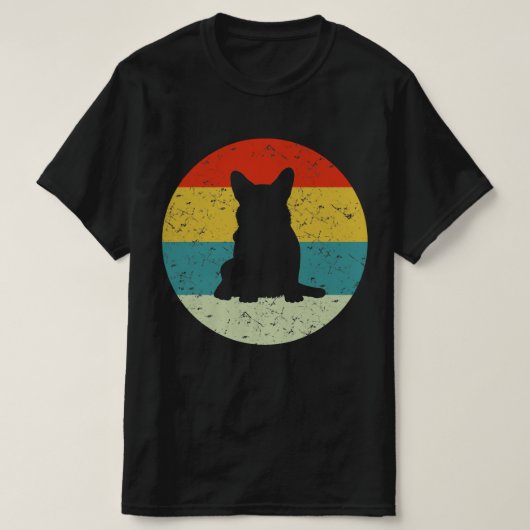 corgi retro  silhouette 70s t-shirt (Design voorkant)