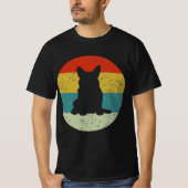 corgi retro  silhouette 70s t-shirt (Voorkant)