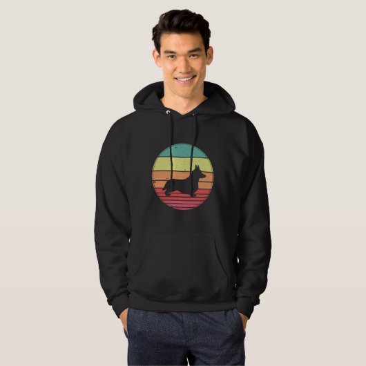 Corgi  Retro Sunset Hoodie (Voorkant volledig)