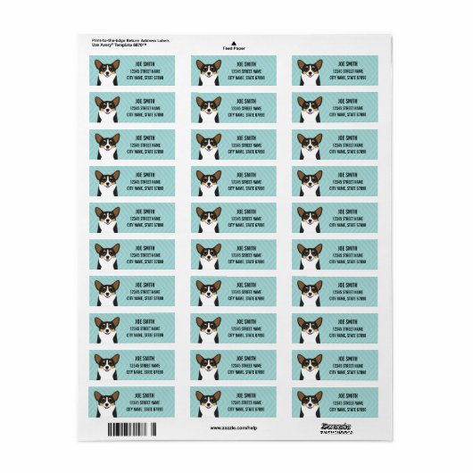 Corgi Return Address Labels (Full Sheet)