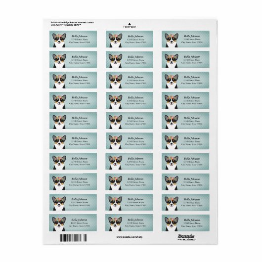 Corgi Return Address Labels (Full Sheet)