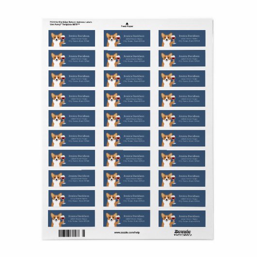 Corgi Return Address Labels (Full Sheet)