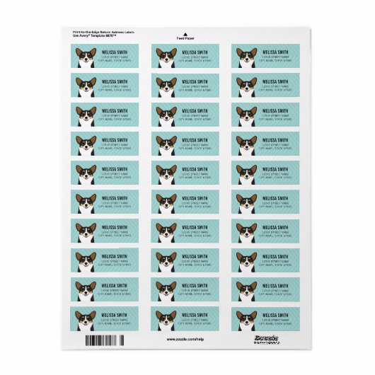 Corgi Return Address Labels (Full Sheet)
