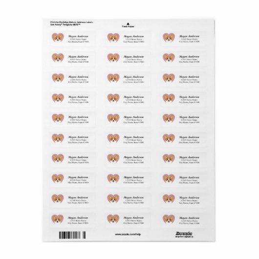 Corgi Return Address Labels (Full Sheet)