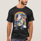 Corgi Riding Dinosaur T rex Shirt Funny Rainbow do (Voorkant)