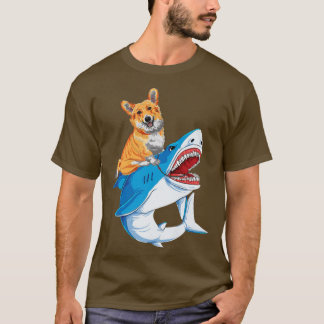 Corgi Riding Shark, Dog Gifts For Dog Lovers, Dog  T-shirt