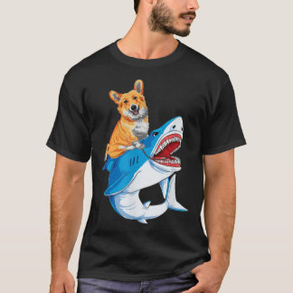 Corgi Riding Shark, Dog Gifts for Hondenliefhebber T-shirt