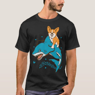 Corgi Riding Shark, Dog Gifts for Hondenliefhebber T-shirt