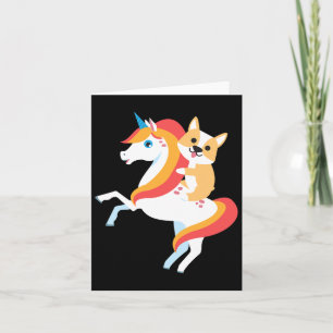 Corgi Riding Unicorn Cute Funny Dog Halloween Cost Kaart