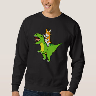 Corgi rijdt op Rex Dinosaur Honden Trui