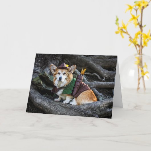 Corgi Robin Hood blanco kaart (Gele Bloem)