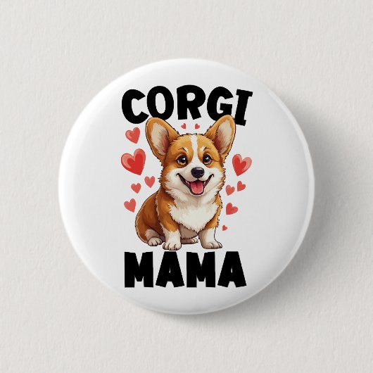 Corgi Ronde Button 5,7 Cm (Voorkant)