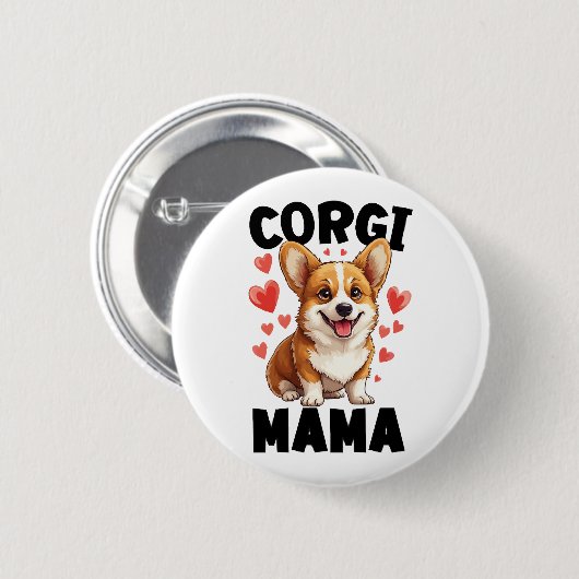 Corgi Ronde Button 5,7 Cm (Voorkant /achterkant)