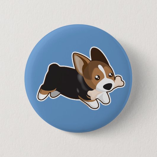Corgi Ronde Button 5,7 Cm (Voorkant)