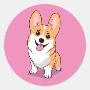 Corgi Ronde Sticker