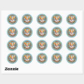 Corgi ronde Stickers (Vel)