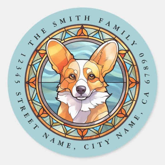 Corgi ronde Stickers (Voorkant)