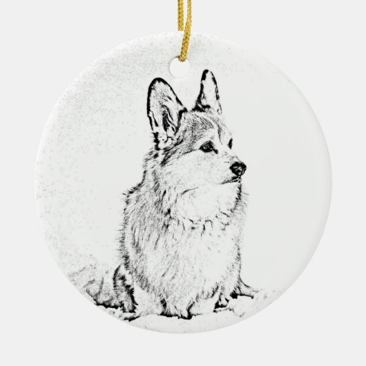 Corgi Round ornament (Voorkant)