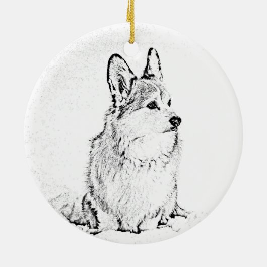 Corgi Round ornament (Achterkant)