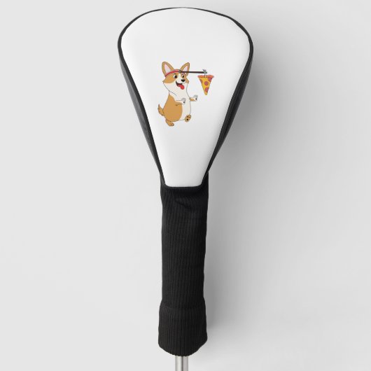 Corgi Running Pizza Golfheadcover (Voorkant)