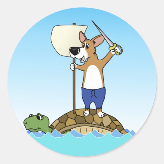 Corgi Sailing Stickers (Voorkant)