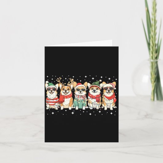 Corgi Santa Christmas Lights Xmas Pj Dog Lover Mer Kaart (Voorkant)