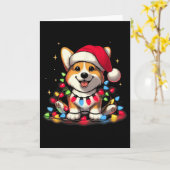 Corgi Santa Christmas Tree Lights Boys Men Corgmas Kaart (Gele Bloem)