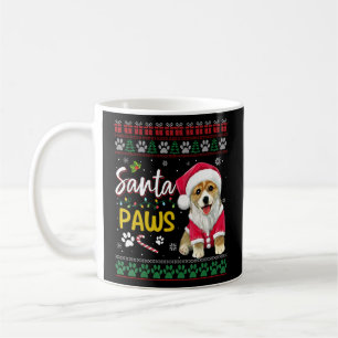 Corgi Santa Dog Paws Kersthond Familie Christma Koffiemok