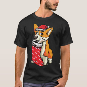 Corgi Santa Hat Kerstmis Pajama Cute Dog Puppy X- T-shirt