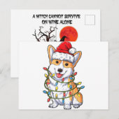 Corgi Santa Kerstboom Licht Xmas Geschenken Boys Aankondigingskaart (Voorkant / Achterkant)