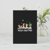 Corgi Santa kerstboom Lights Decor Funny Scar Kaart (Staand voorkant)