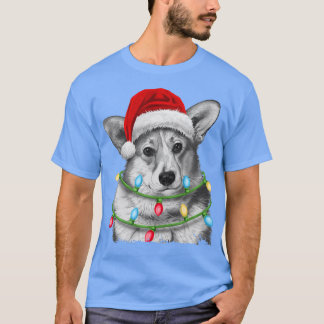 Corgi Santa Kerstboom Lights Xmas Boys Mannen Co T-shirt