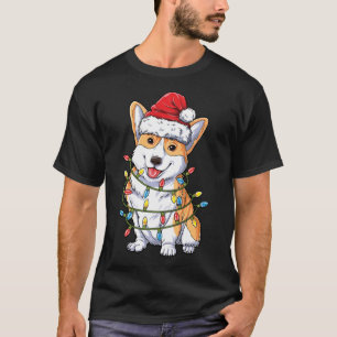Corgi Santa kerstboom Lights Xmas Corgmas Dog T-shirt