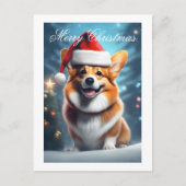Corgi Santa Kerstmis Feestdagenkaart (Voorkant)