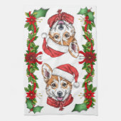 Corgi Santa Kerstmis Theedoek (Verticaal)