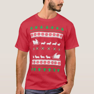 Corgi Santas Reindeer Kerstmis Ugly T-shirt