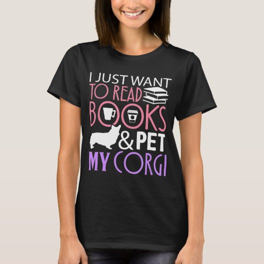 Corgi Schnauzer Reading Book Dog Read T-shirt (Voorkant)