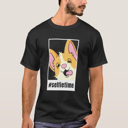 Corgi Selfie Dier Selfietime Hond T-shirt (Voorkant)