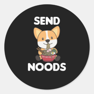 Corgi Send Noods Ramen Cute Kawaii Dogs Ronde Sticker