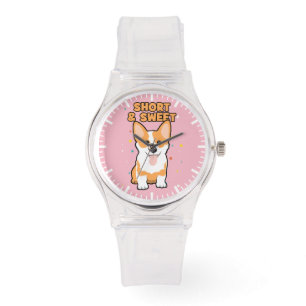 Corgi - Short and Sweet, Cute Dog Cartoon, Novelty Horloge