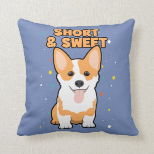 Corgi - Short and Sweet, Cute Dog Cartoon, Novelty Kussen