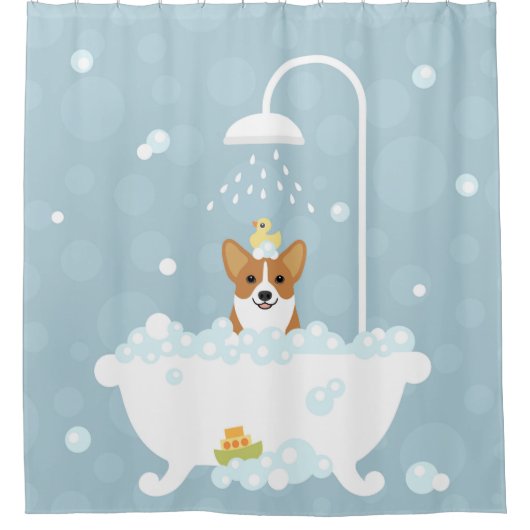 Corgi Shower Curtain Douchegordijn (Voorkant)