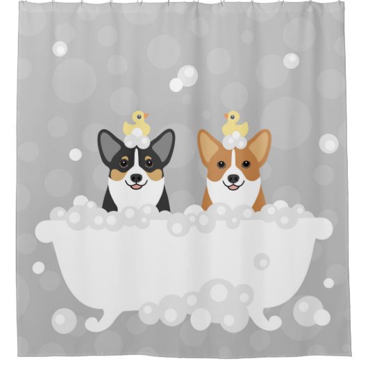 Corgi Shower Curtain Douchegordijn (Voorkant)