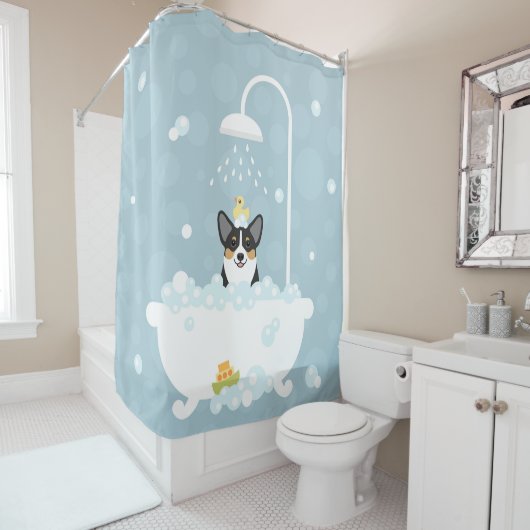 Corgi Shower Curtain Douchegordijn (In situ)