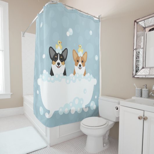 Corgi Shower Curtain Douchegordijn (In situ)