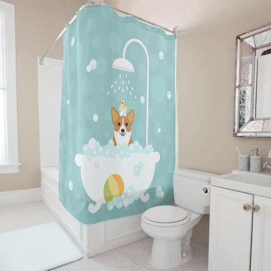 Corgi Shower Curtain Douchegordijn (In situ)