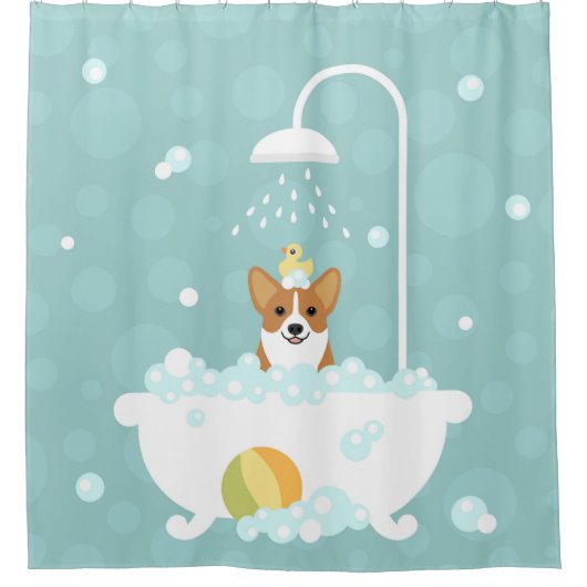 Corgi Shower Curtain Douchegordijn (Voorkant)