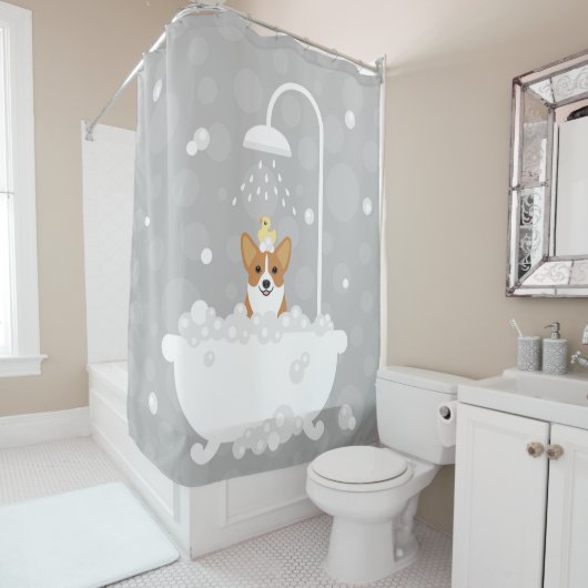 Corgi Shower Curtain Douchegordijn (In situ)