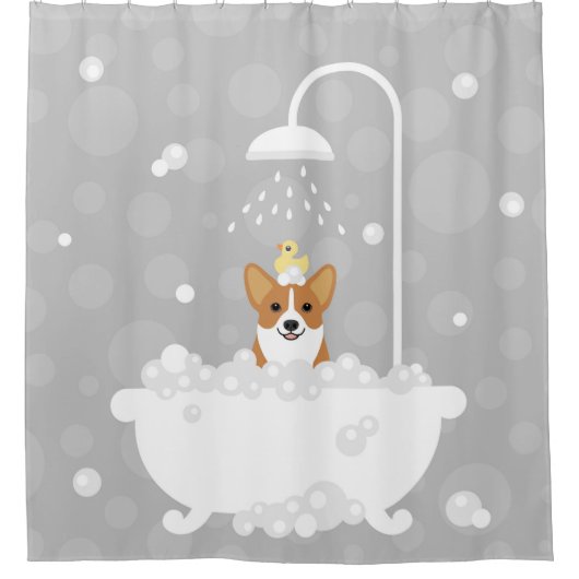 Corgi Shower Curtain Douchegordijn (Voorkant)